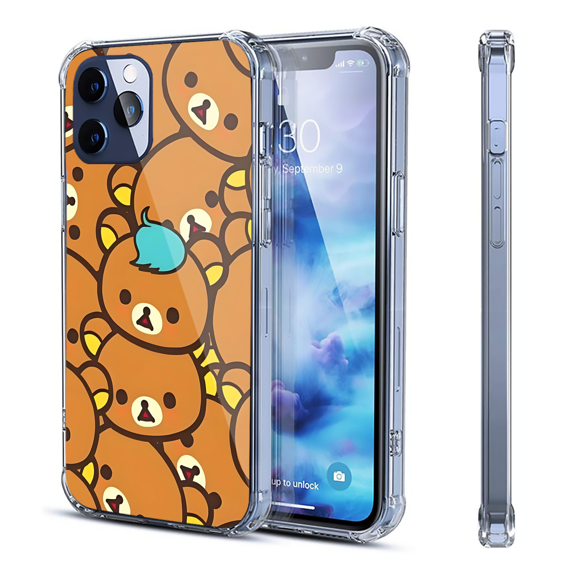（画像用） リラックマ リラックマ キイロイトリ Rilakkuma Korilakkuma Kiiroitori 【iPhone 12シリーズ対応】透明スマホケース（クリアソフトケース）